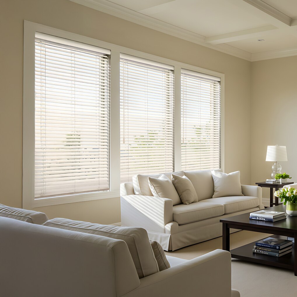 Acadia Living: Cordless Privacy Faux Wood Blinds